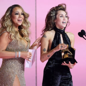 Mariah Carey and Miley Cyrus at the Grammy Awards