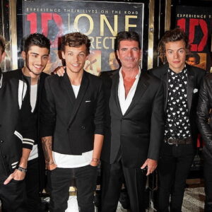 Simon Cowell and Liam Payne, Harry Styles, Louis Tomlinson, Zayn Malik, and Niall Horan.