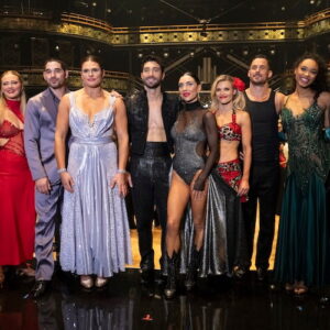 Stephen Nedoroscik, Rylee Arnold, Alan Bersten, Ilona Maher, Joey Graziadei, Jenna Johnson, Witney Carson, Danny Amendola, Chandler Kinney, and Brandon Armstrong on the 'Dancing With The Stars' 2024 Semi Finals