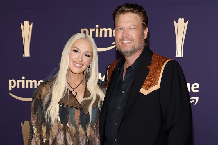 Gwen Stefani and Blake Shelton at the 59th Academy of Country Music Awards