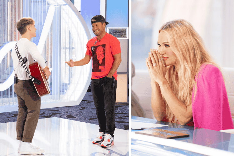 Baylee Littrell, Brian Littrell, and Carrie Underwood on 'American Idol' 2025