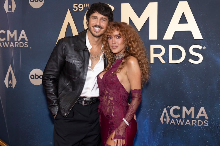 Morgan Evans and Laci Kaye Booth at the 2025 CMA Awards