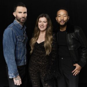 Kelly Clarkson, Adam Levine, and John Legend on 'The Voice Battle of Champions'