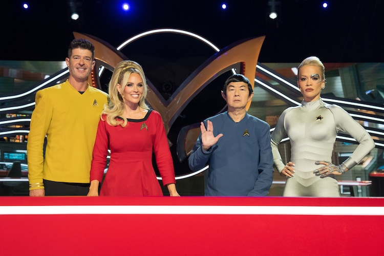 Robin Thicke, Jenny McCarthy, Ken Jeong, and Rita Ora on 'The Masked Singer'