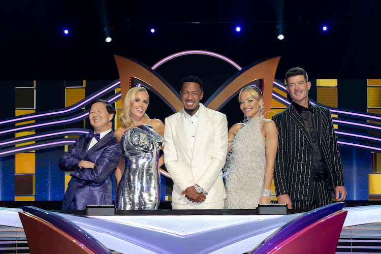 Ken Jeong, Jenny McCarthy, Nick Cannon, Rita Ora, and Robin Thicke on 'The Masked Singer' 2-Hour Finale.