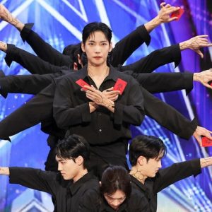 Yu Hojin as part of group Hundred Fingers on 'America's Got Talent' 2026