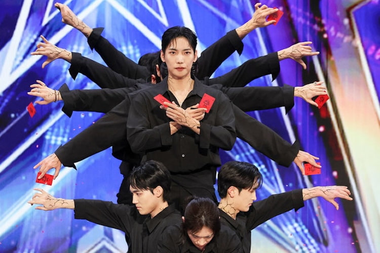 Yu Hojin as part of group Hundred Fingers on 'America's Got Talent' 2026