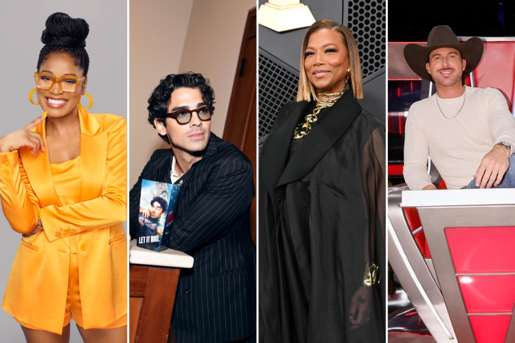 Keke Palmer for NBC's "Password," Joe Jonas at the world premiere of "A Very Jonas Christmas Movie," Queen Latifah at the 68th Annual Grammy Awards, and Riley Green on 'The Voice'