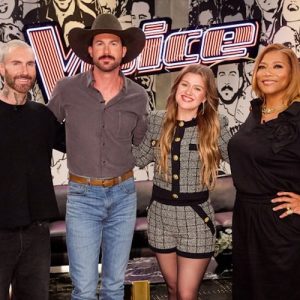Adam Levine, Riley Green, Kelly Clarkson, and Queen Latifah on 'The Voice' 2026