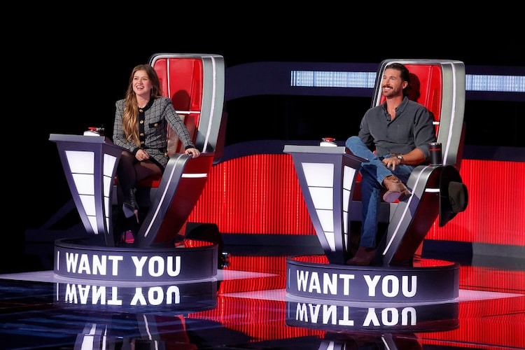 Kelly Clarkson and Riley Green on 'The Voice' 2026