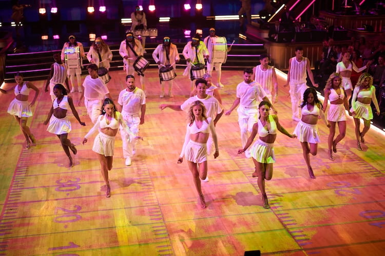 The Pack Drumline during the Opening Number on 'Dancing With the Stars'